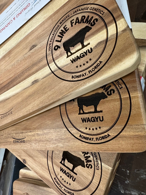 Official 9LF Concave Cutting Board - 9 Line Farms
